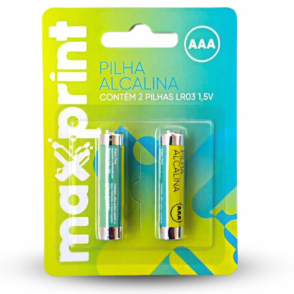 Pilha AAA Alcalina Palito 1.5 V C/2 MAXPRINT - 756358