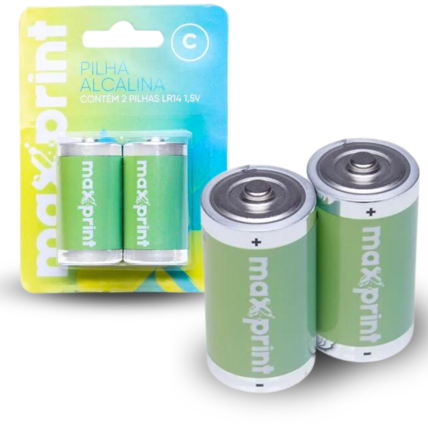 Pilha Alcalina C Media 1.5 V C/2 MAXPRINT - 756377
