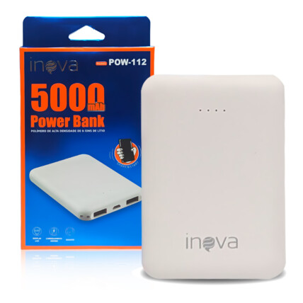 Mini Power Bank Carregador Portátil 5000 mAh 2 Usb INOVA - POW-112