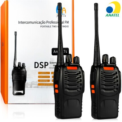Rádio Comunicador Walkie Talkie Kit 2 Unidades VHF UHF - UV-777S