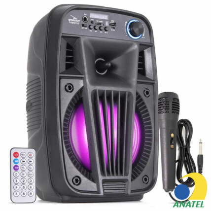 Caixa de Som Bluetooth Portátil 20W Rádio USB com Microfone GRASEP - D-BH6115