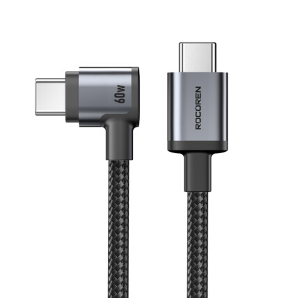 Cabo USB-C Rocoren Kaijia Data USB C p/ USB C 60W 1M - RCXCTT-KJ0G