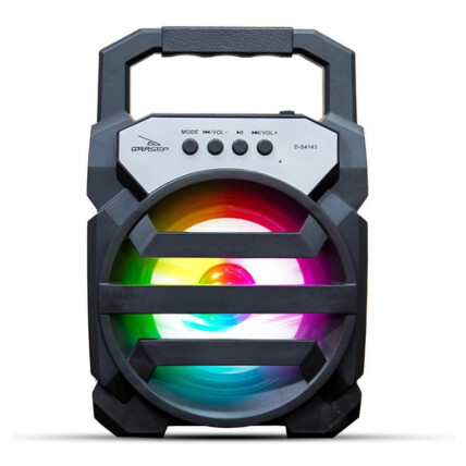 Caixa Som Bluetooth Portátil 12W Rádio Usb com Led GRASEP - D-S4143