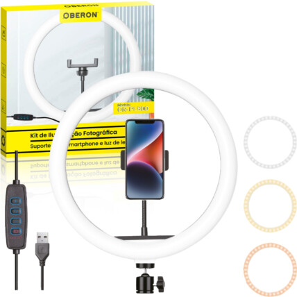 Ring Light Profissional para Celular com Suporte 12 Polegadas KNUP - OR-PL300