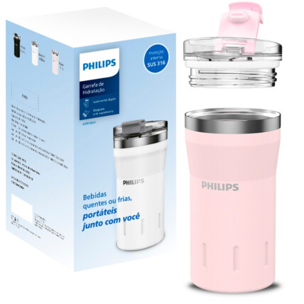 Copo Térmico com Tampa 350ml Rosa PHILIPS - AWP2654PK 