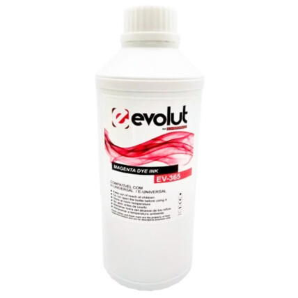 Refil Tinta Universal Magenta para HP/Epson Garrafa 1 Litro EVOLUT - EV365 1L MAGENTA