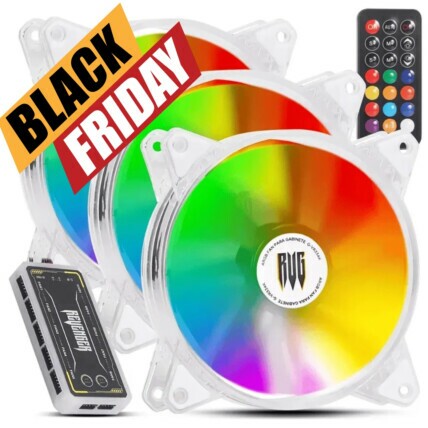 Kit 3x Cooler Fan 120mm ARGB Com Hub E Controle Remoto G-VR335K