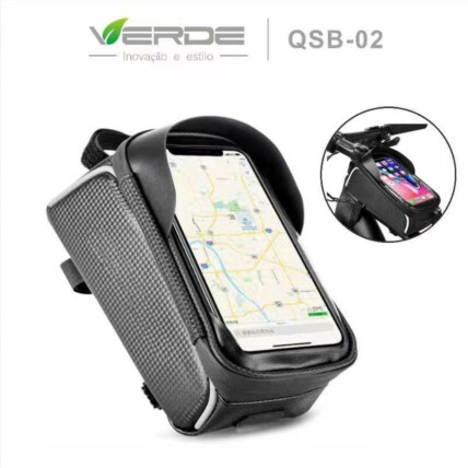 Suporte Estojo de Celular para Fixação em Bicicleta Verde - QSB-02 / LMK-013