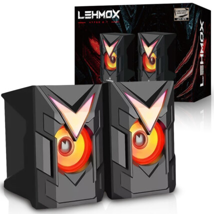 Caixa de Som Gamer para PC Usb com Iluminação Led Lehmox - LEY-1870