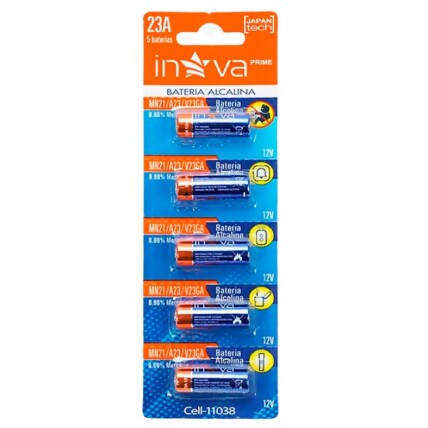 Pilha Alcalina 12V 23A Cartela com 5 Unidades INOVA - CELL-11038