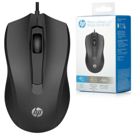 Mouse HP Usb com Fio 1600 DPI Preto - HP 100