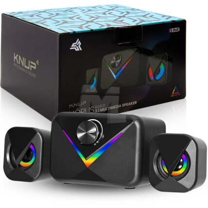 Caixa de Som Multimídia Usb P2 3.5mm 16W com Led KNUP - KP-R0821
