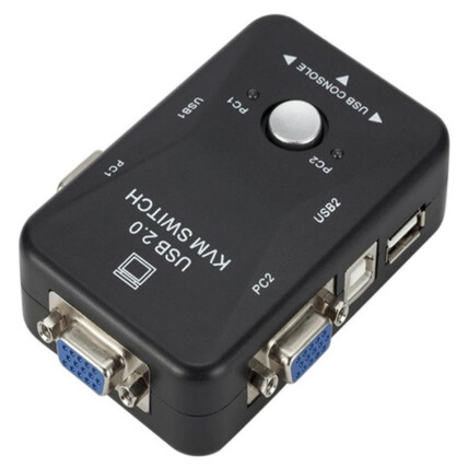 Switch de Monitor Kvm VGA de 2 Portas Exbom 00877 - KVM-2U
