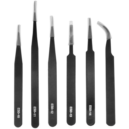 Kit de Pinças 6 Peças para Reparo de Celulares e Eletrônicos 04091 - KL-667