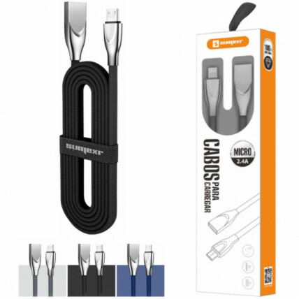 Cabo Usb para V8 Flat Achatado 1 Metro Sumexr - SX-B18-V8