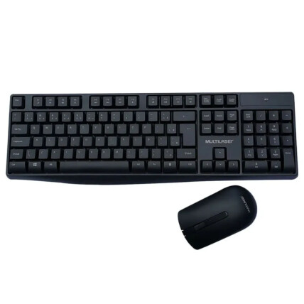Kit Teclado e Mouse Sem Fio Slim Conexão USB + Pilhas inclusas Multilaser - TC270