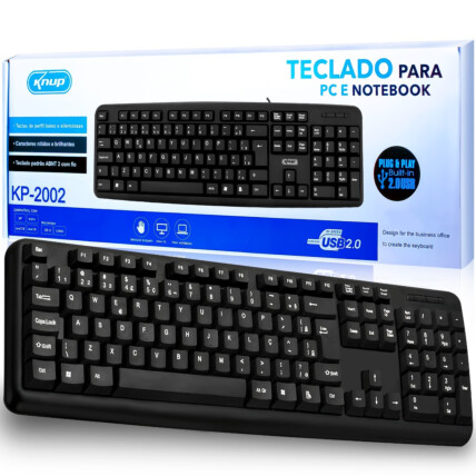 Teclado Standard USB Preto ABNT2 KNUP - KP-2002