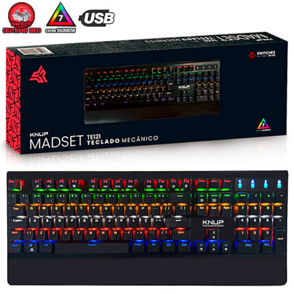 Teclado Mecânico Gamer com Led RGB Switch Outemu Red KNUP - KP-TE121