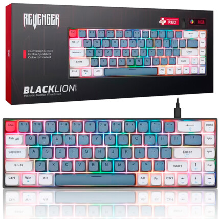 Teclado Mecânico Gamer Switch Outemu RED com Led RGB REVENGER - TE-BKL003 PC