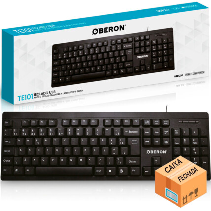 Teclado Usb p/ Computador Padrão ABNT2 Preto OBERON - OR-TE101 30 UNIDADES