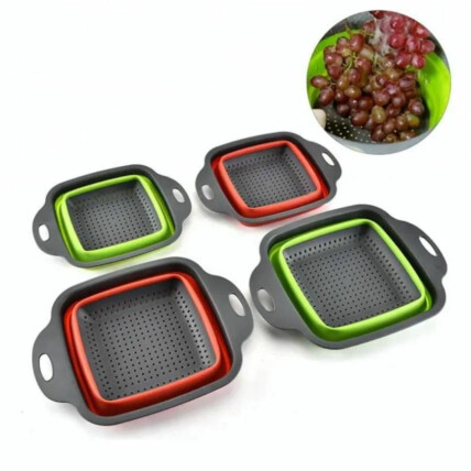 Cesto Multiuso Retangular c/ Peneira Plastico Emborachado 24.5x18.5x2.8cm - TOP0680