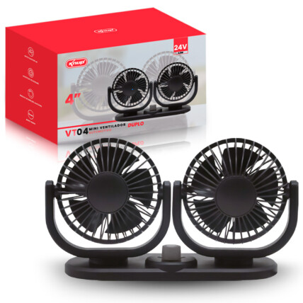 Ventilador Automotivo Duplo 24Vdc 6.5W Veicular KNUP - KP-VT04