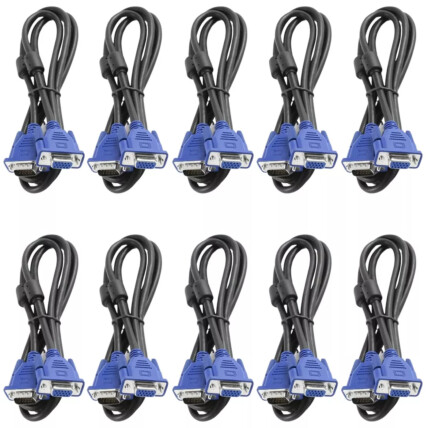 Kit 10x Cabo VGA Macho 1,5 Metros para Monitor Projetor Atacado - SH-3020
