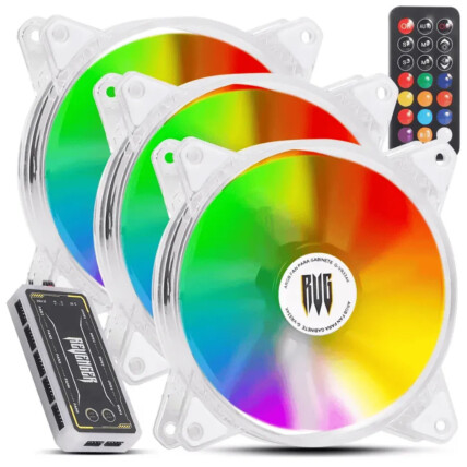 Kit 3x Cooler Fan 120mm ARGB Com Hub E Controle Remoto G-VR335K