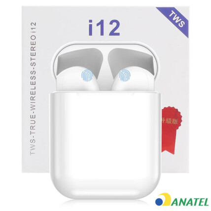 Fone De Ouvido Bluetooth I12 TWS BRANCO LEHMOX - I12