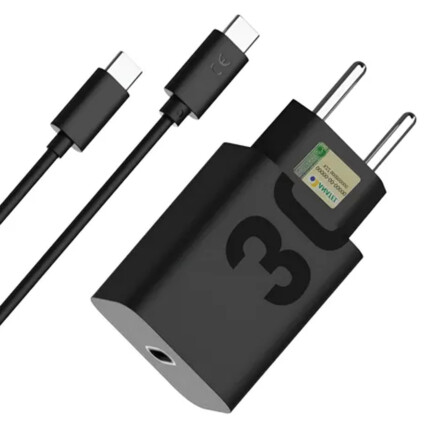 Carregador De Celular Turbo 30W Type-C + Usb Com Cabo 1 Metro Lehmox - LE-490 A+C