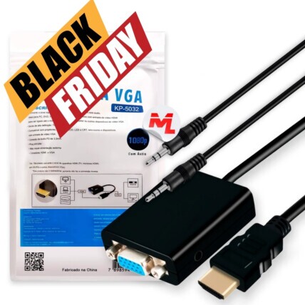 Cabo Conversor HDMI para VGA com Áudio P2 Knup - KP-5032