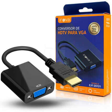 Cabo Conversor HDMI para VGA sem Áudio INOVA - ZJT-20121