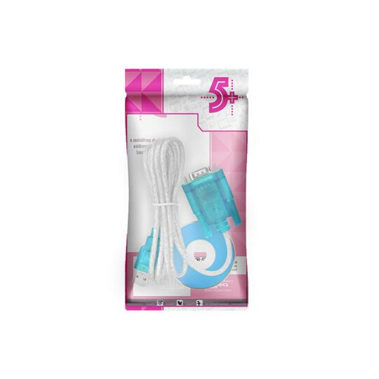 Cabo Serial USB A Macho + Db9 - Cristal 1,5 metros Chipsce - 018-0062