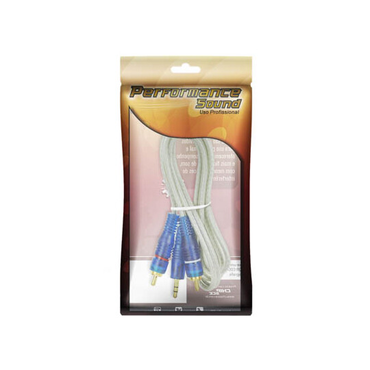 Cabo de Áudio P2 + 2 RCA - Transparente Cristal 1 Metros Chipsce - 018-0066 