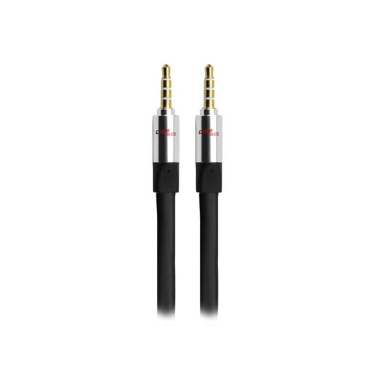 Cabo Auxiliar P2+P2 Premium Estéreo Flat Preto - 5 Metros Chipsce - 018-5772