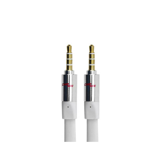 Cabo Auxiliar P2+P2 Premium Estéreo Flat Branco - 2 Metros Chipsce - 018-5774