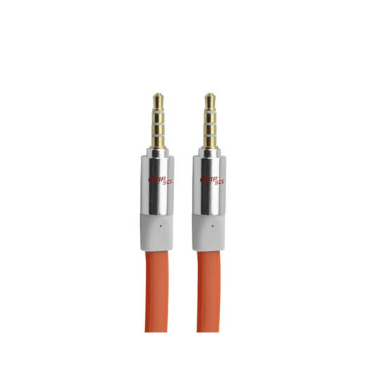 Cabo Auxiliar P2+P2 Premium Estéreo Flat Laranja - 3 Metros Chipsce - 018-5791