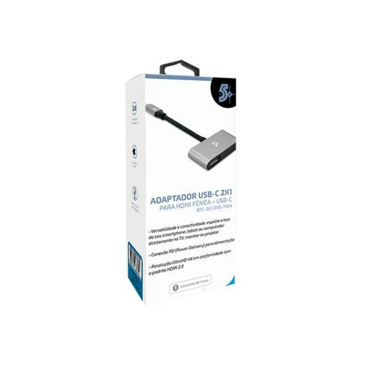Adaptador Usb C para Hdmi 4k x 2k 60hz + Usb C/F Pd - 018-7454