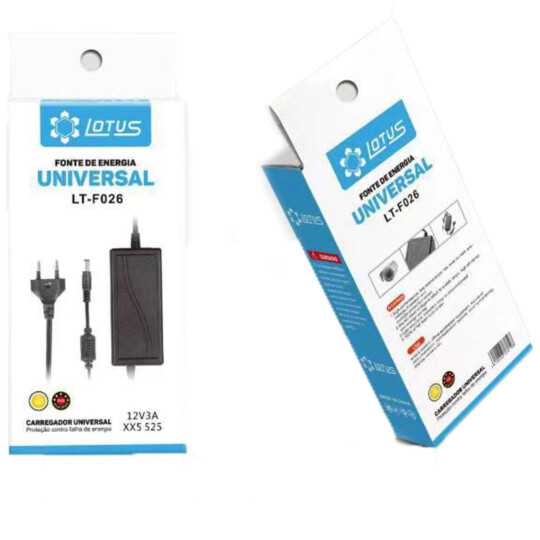Fonte para Fita de LED e CFTV 12V 3A Lotus - SCSW LT-F026