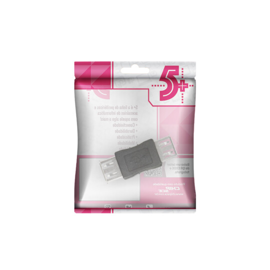 Conector Emenda Usb 2.0 A Fêmea para A Fêmea - 033-8181