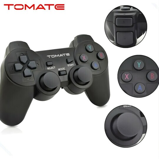 Controle Sem Fio Tomate Preto 2.4GHz USB para PC Windows Modelo MAY-004A