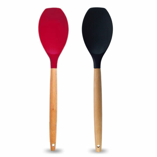 Espátula de Silicone com Cabo de Madeira 31,5 cm TOP ÚTIL - TOP0699