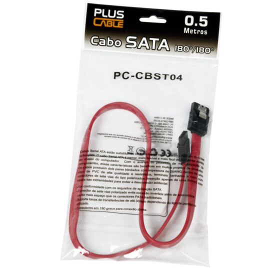 Cabo SATA 180°/180° 50cm C3Tech - PC-CBST04