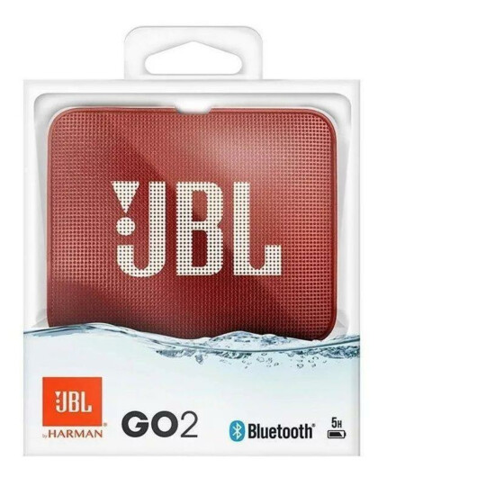 Caixa de Som Bluetooth JBL Go 2 À Prova D'água Vermelha - JBL G02 BLK RED