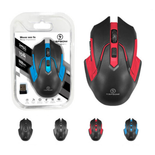 Mouse Sem fio Wireless 2.4 Ghz 1600 DPI - KA-611
