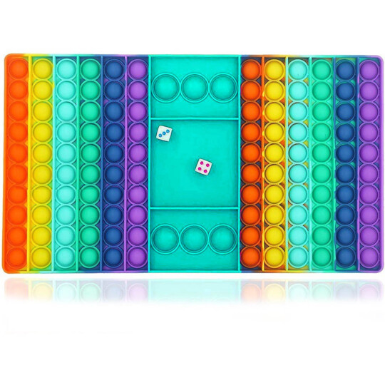 Brinquedo Pop Fidget Anti Stress Tabuleiro Colorido Com 2 Dados - VERDE