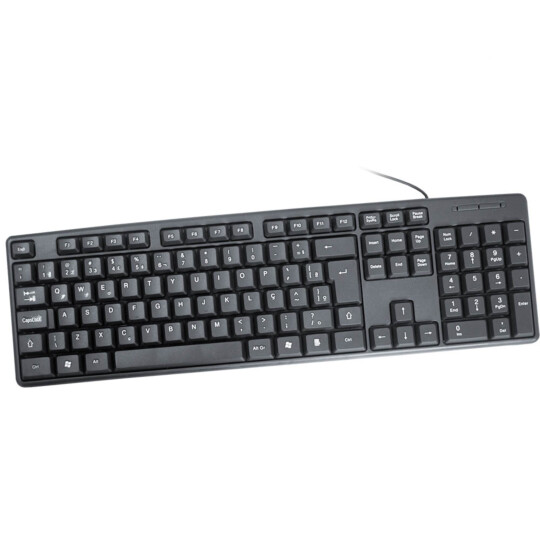 Teclado Standard K-Mex Usb Padrão ABNT2 Preto - KB-3728