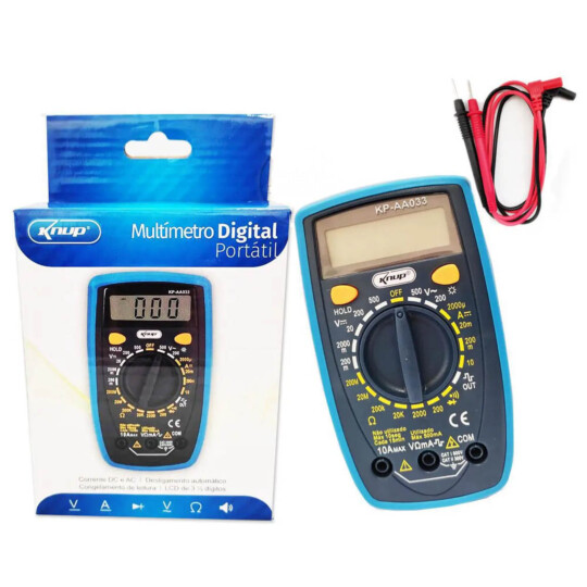Multímetro Digital Portátil 500V Registrador Knup - KP-AA033