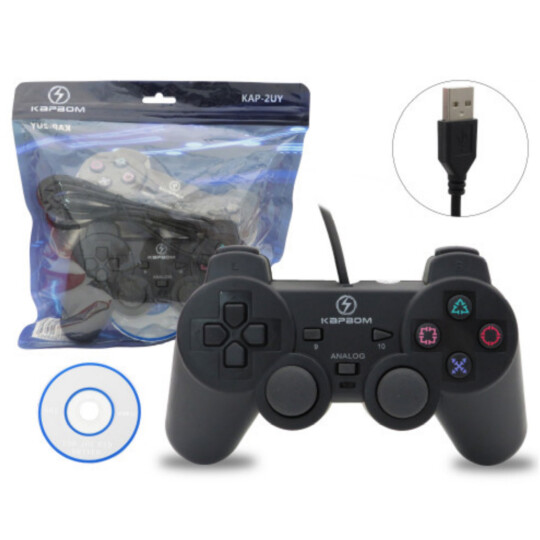 Controle Usb para PC Joystick Dualshock Kapbom - KAP-2UY