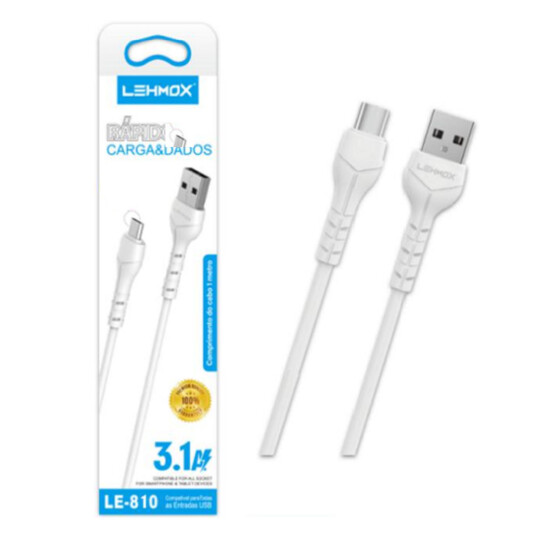 Cabo Type C para Carga e Dados com 1 Metro Lehmox - LE-810